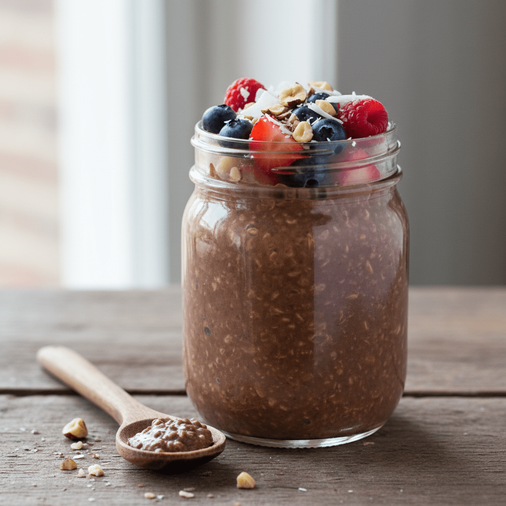 Creamy Vegan Chocolate Hazelnut Overnight Oats: The Ultimate Make-Ahead Breakfast - Sweet Nuthings